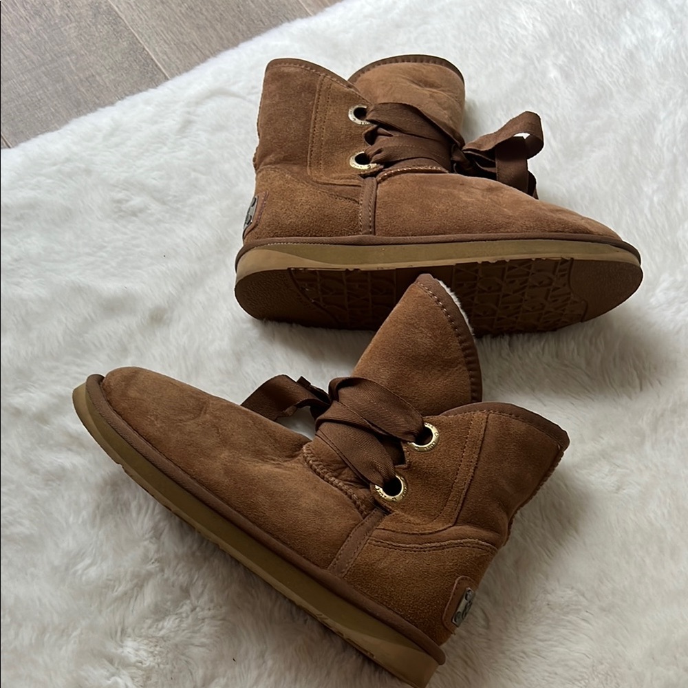 Australia Luxe Collective Brown Suede Boots with Minimalist Design